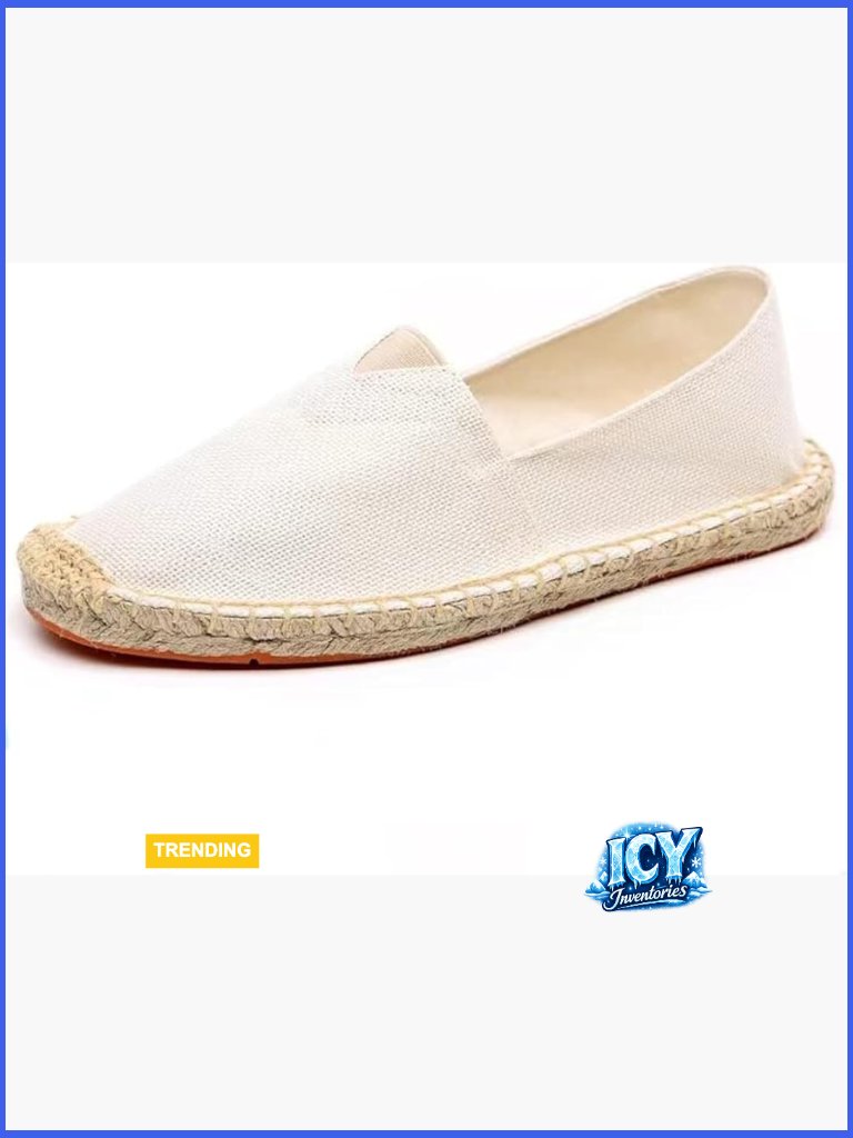 Canvas Espadrilles Slip On Loafers Casual Handmade Jute Sole